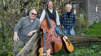 3 Men Seen Outside by a tree with instruments in hand