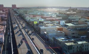 Aerial shot of Brooklyn NY