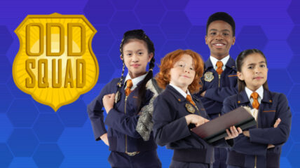 Odd Squad PBS KIDS series logo and 4 squad members