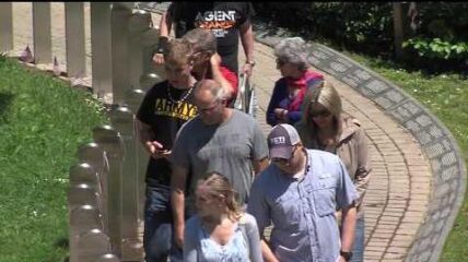 Walking in the Vietnam Veterans Memorial in Rochester, NY