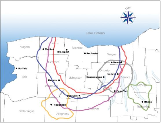 Map of Local Area of Western NY