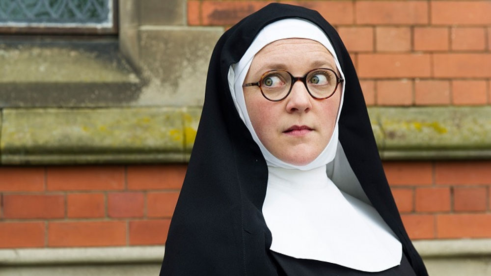 A white nun in her habit