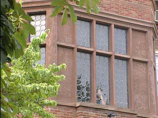 Upclose detail of windows at Edmund Lyon House