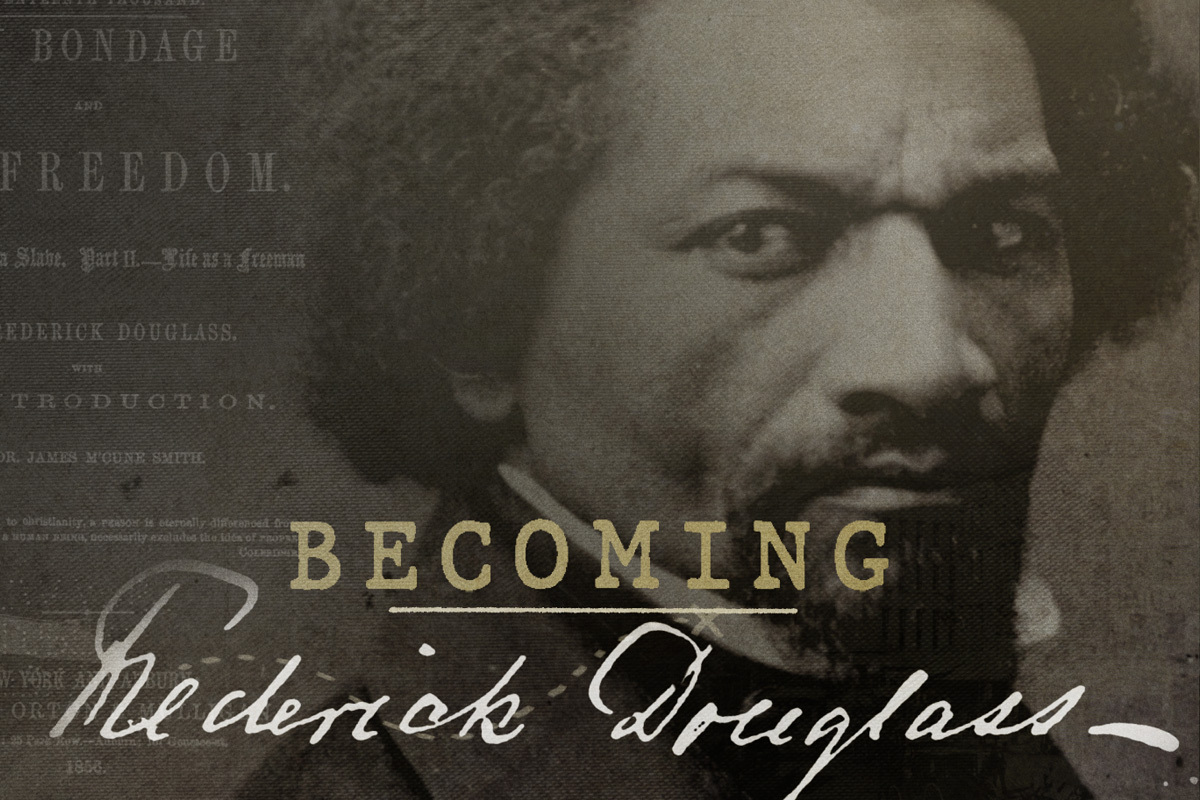 Becoming Frederick Douglass with a photo of Frederick Douglass