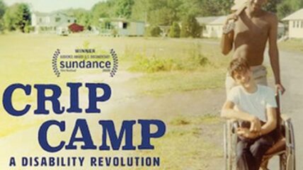 Crip Camp: A Disability Revolution with picture of Camp Jened in the Catskills and campers in the foreground