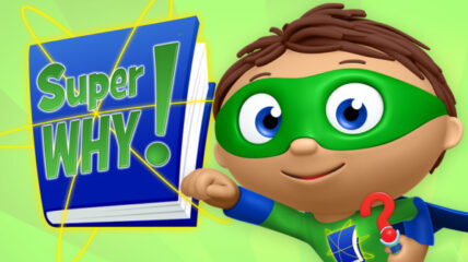 Super Why! logo and Super Why character