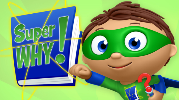 Super Why! logo and Super Why character