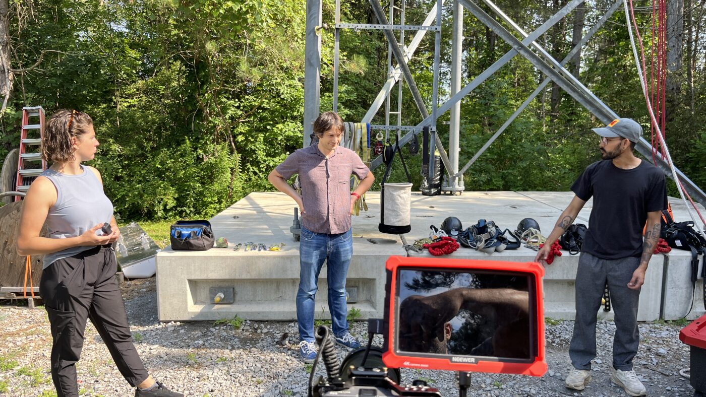 Preparing equipment for the tower technician taping