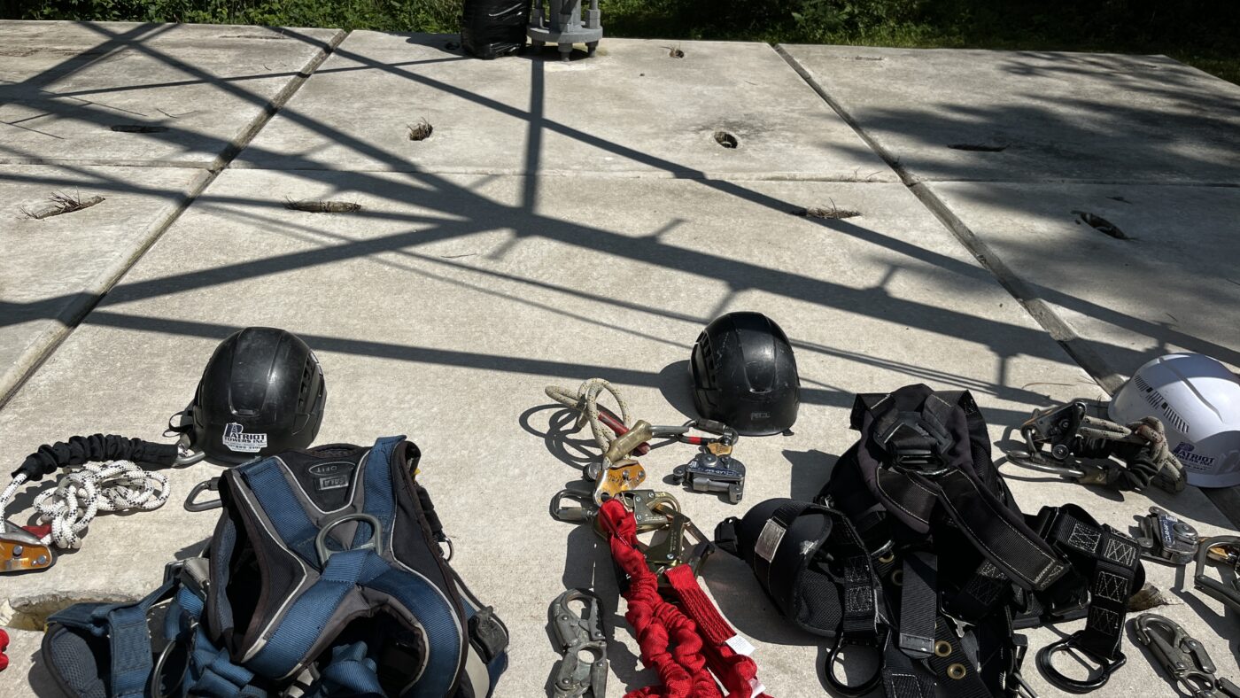 Climbing safety equipment and helmet