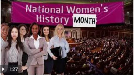 National Women's History Month with 3 women pictured