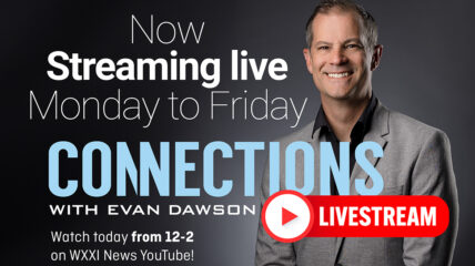 Connections host Evan Dawson with headline that reads Streaming Now
