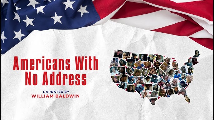 A silhouette of the US with a collage of photos of people.