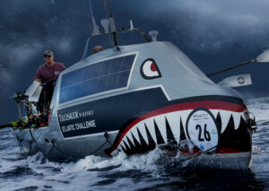 A boat on a stormy ocean