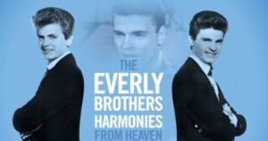 The Everly Brothers stand side by side