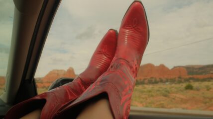 Red women's cowboy boots