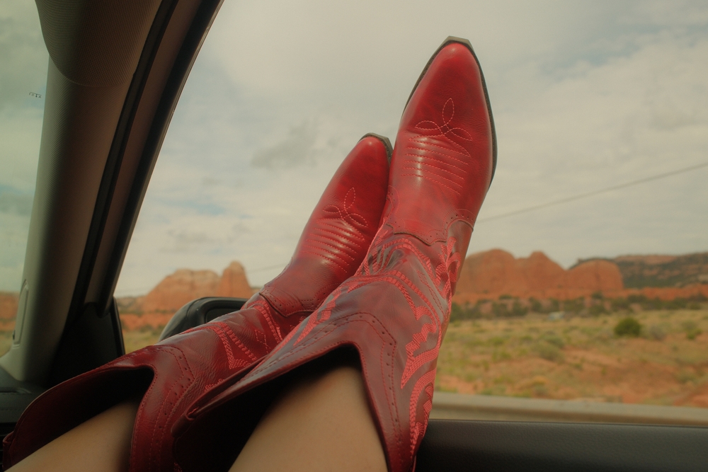 Red women's cowboy boots