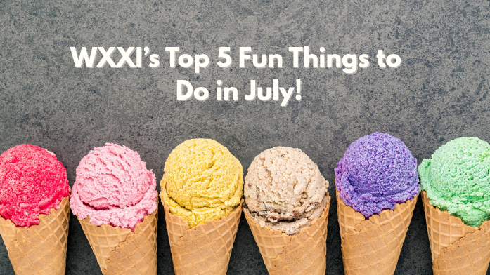 a row of ice cream cones with copy above the reads: WXXI's Top 5 Fun Things to do in July