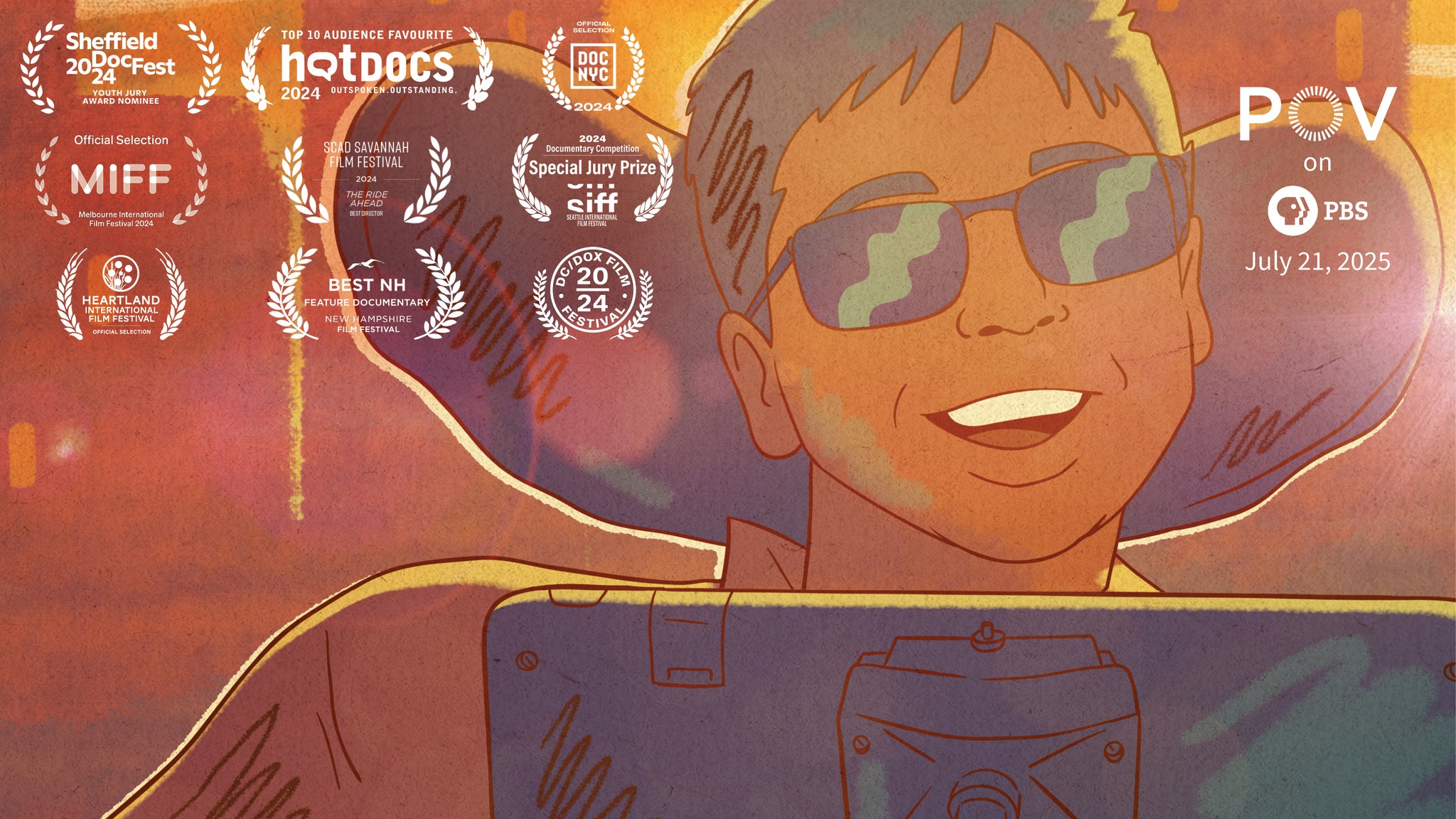 A young man wearing sun glasses in front of a laptop