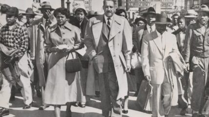 Thurgood Marshall leaves Federal Court in Birmingham, Alabama, on February 29, 1956.