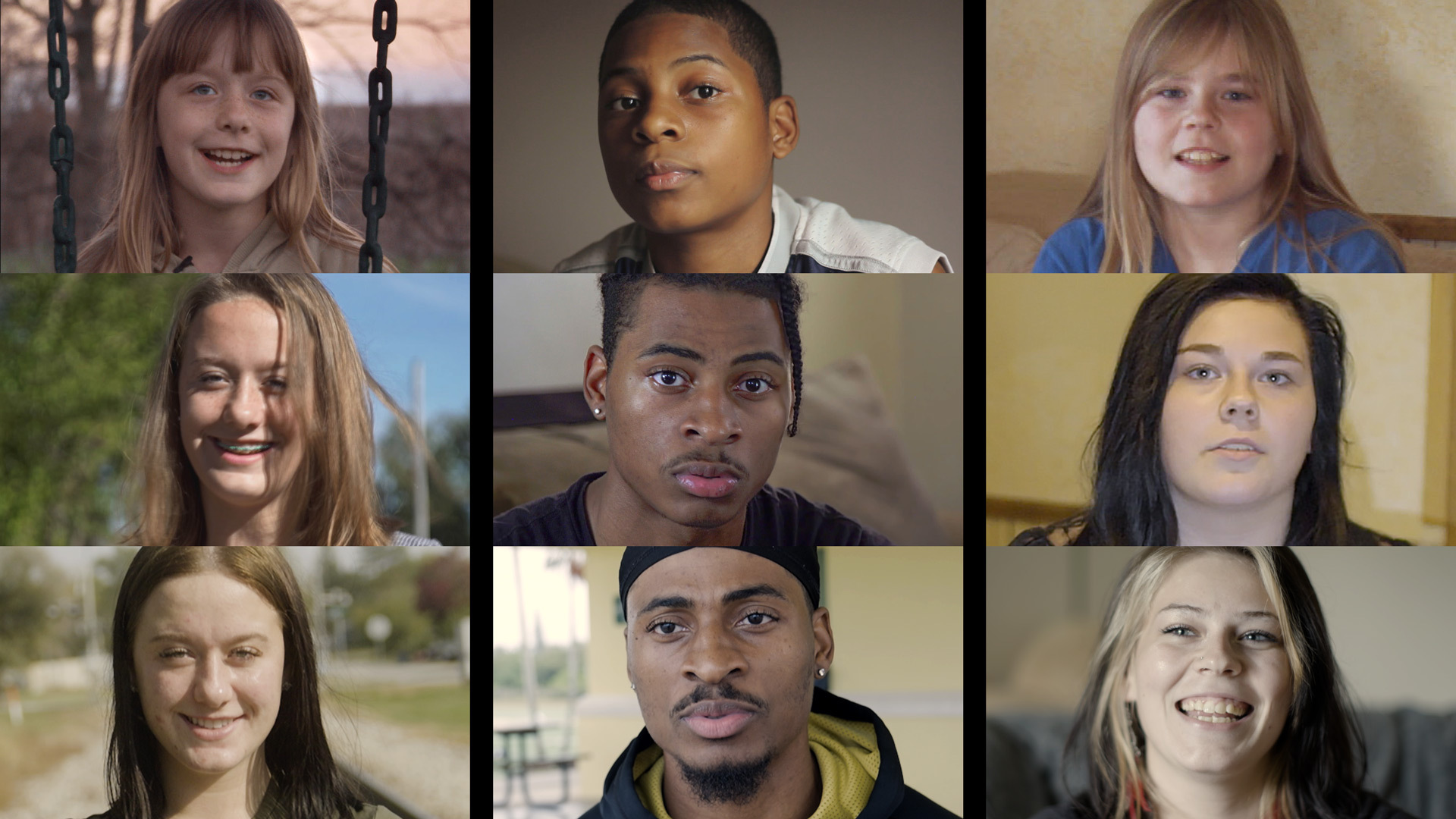 A quilt of nine photos of different people