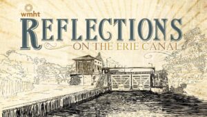 A sketch of the Erie Canal with copy that reads Reflections of the Erie Canal