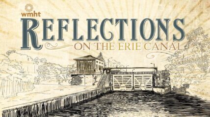 A sketch of the Erie Canal with copy that reads Reflections of the Erie Canal