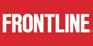 Red background, white type that reads FRONTLINE