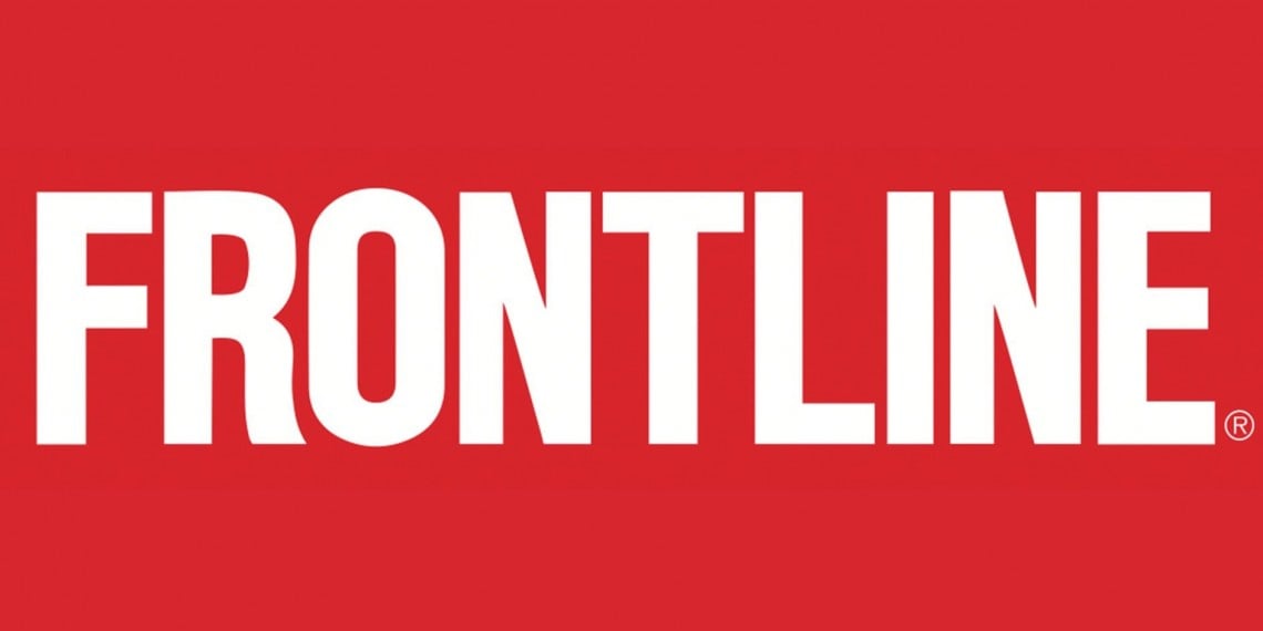 Red background, white type that reads FRONTLINE