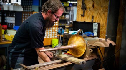 Smith working in his shop